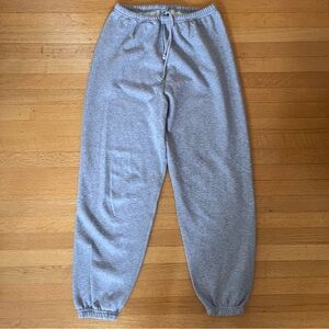 Skims Grey Cotton Fleece Jogger Sweatpants Drawstring Small